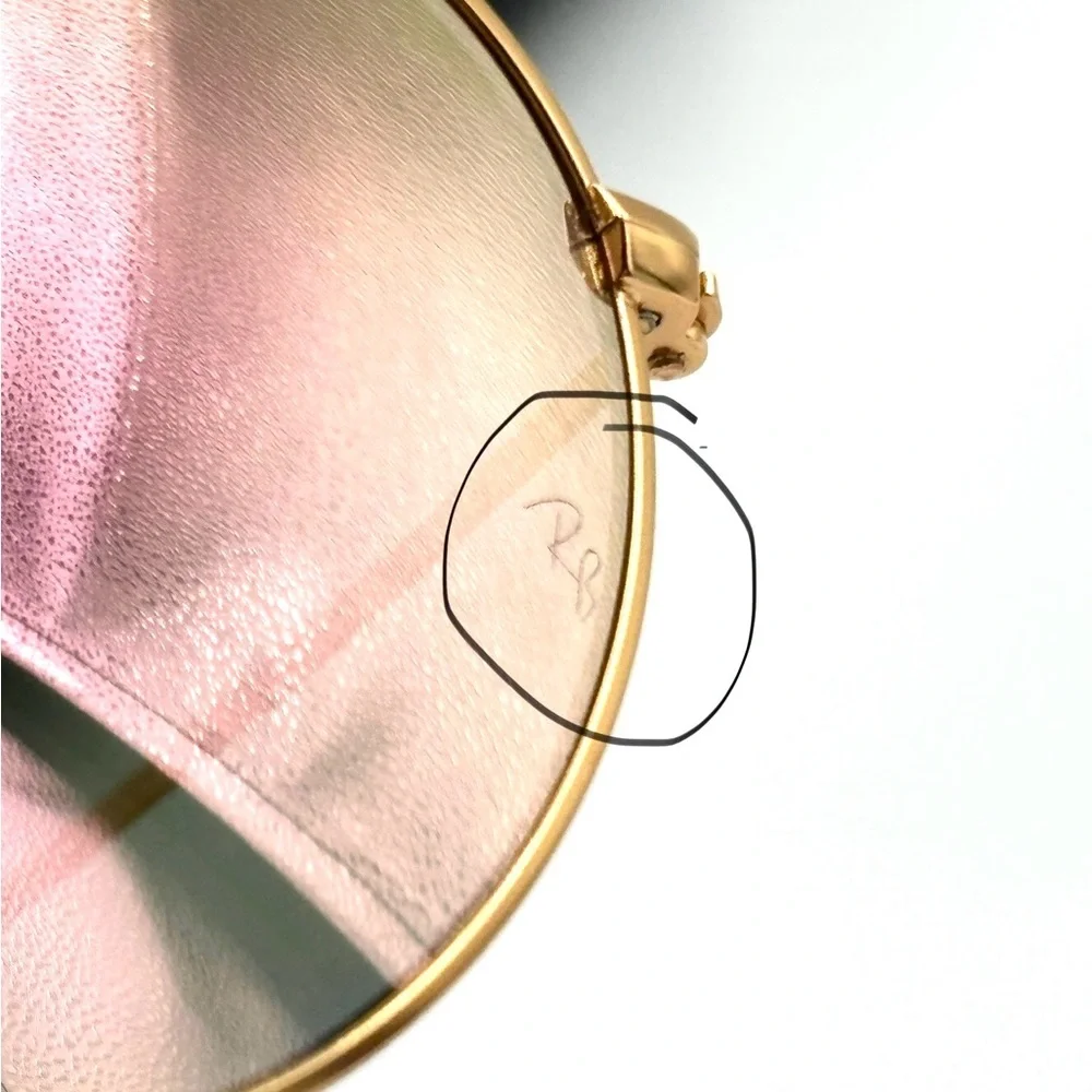 Ray-Ban Circle Pink Mirror Sunglasses RB3447 Gold Round Frame 001/Z2 50-21-145 - Picture 13 of 13